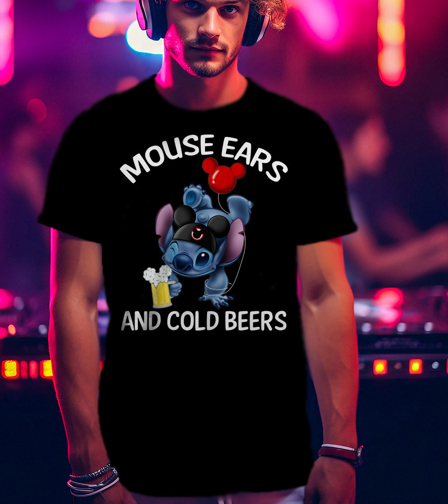 Mouse Ears And Cold Beers Stitch Balloon T-Shirt