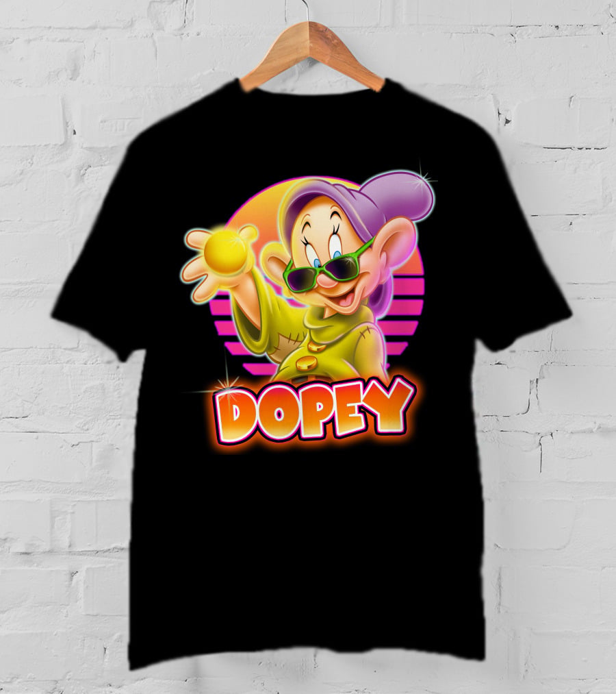 Dopey Retro Sunglasses Glow Neon Style T-Shirt