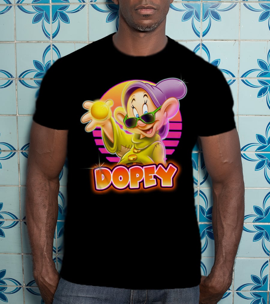 Dopey Retro Sunglasses Glow Neon Style T-Shirt