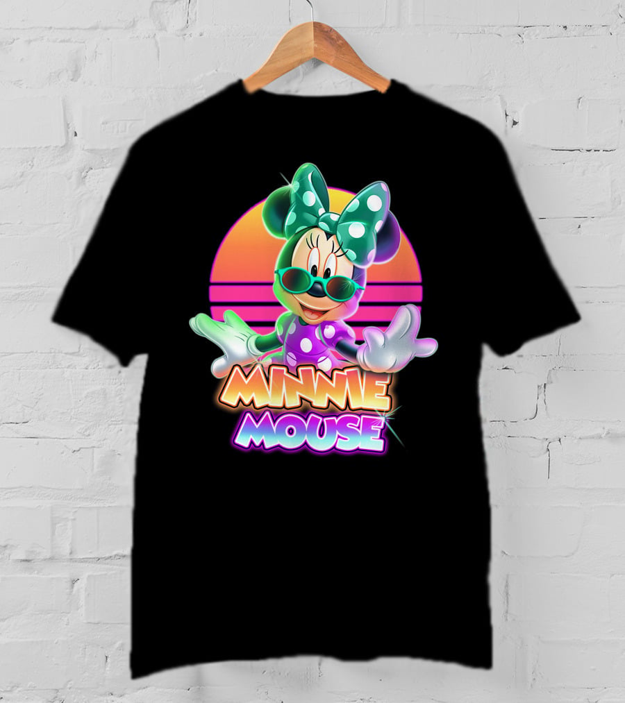 Minnie Mouse Retro Sunset Neon Style T-Shirt
