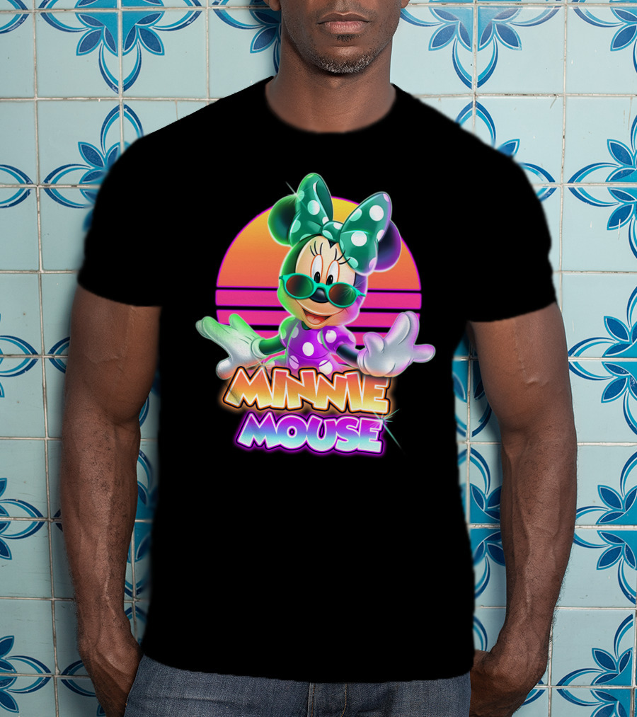 Minnie Mouse Retro Sunset Neon Style T-Shirt