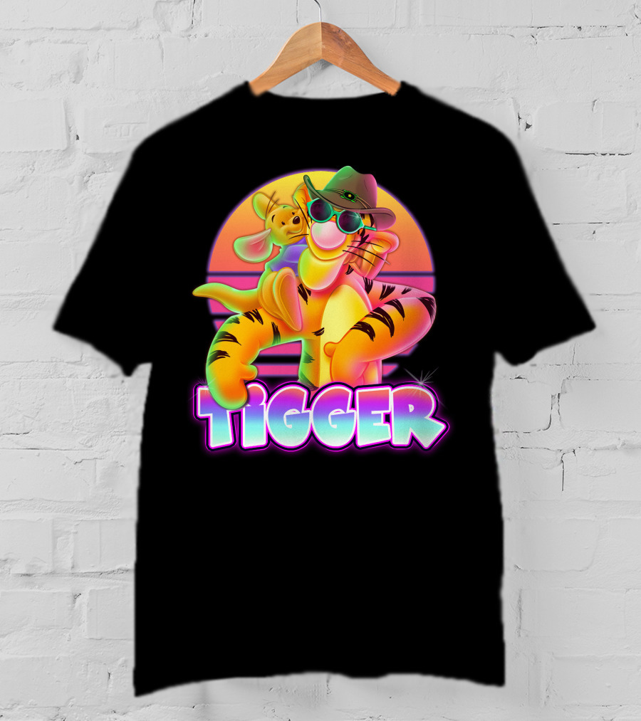 Tigger And Roo Neon Sunset Charm T-Shirt