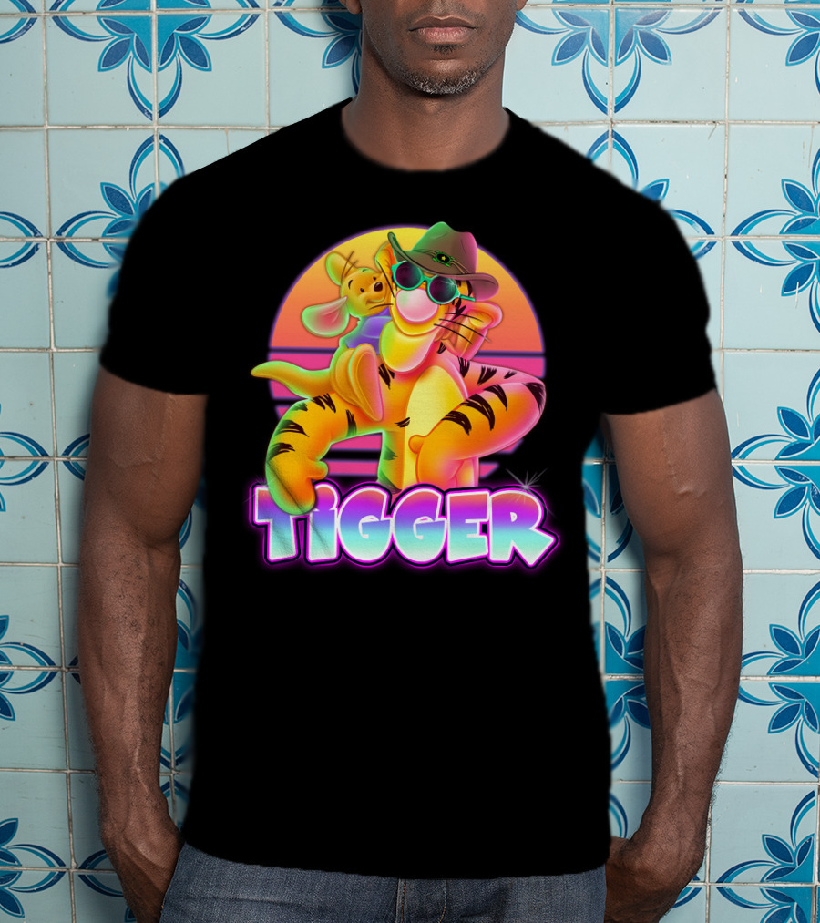 Tigger And Roo Neon Sunset Charm T-Shirt