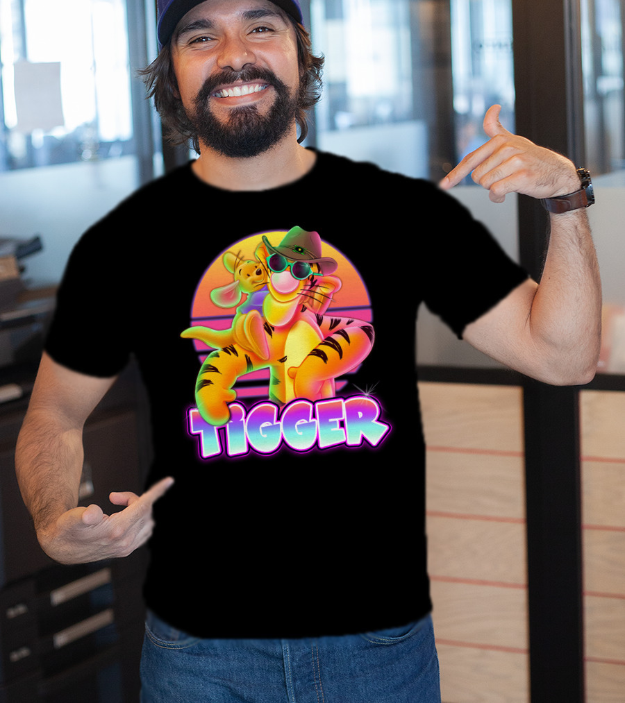 Tigger And Roo Neon Sunset Charm T-Shirt