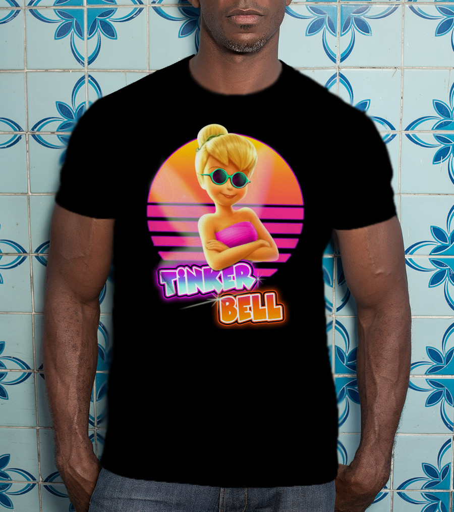 Tinker Bell 80S Retro Sunset Style T-Shirt
