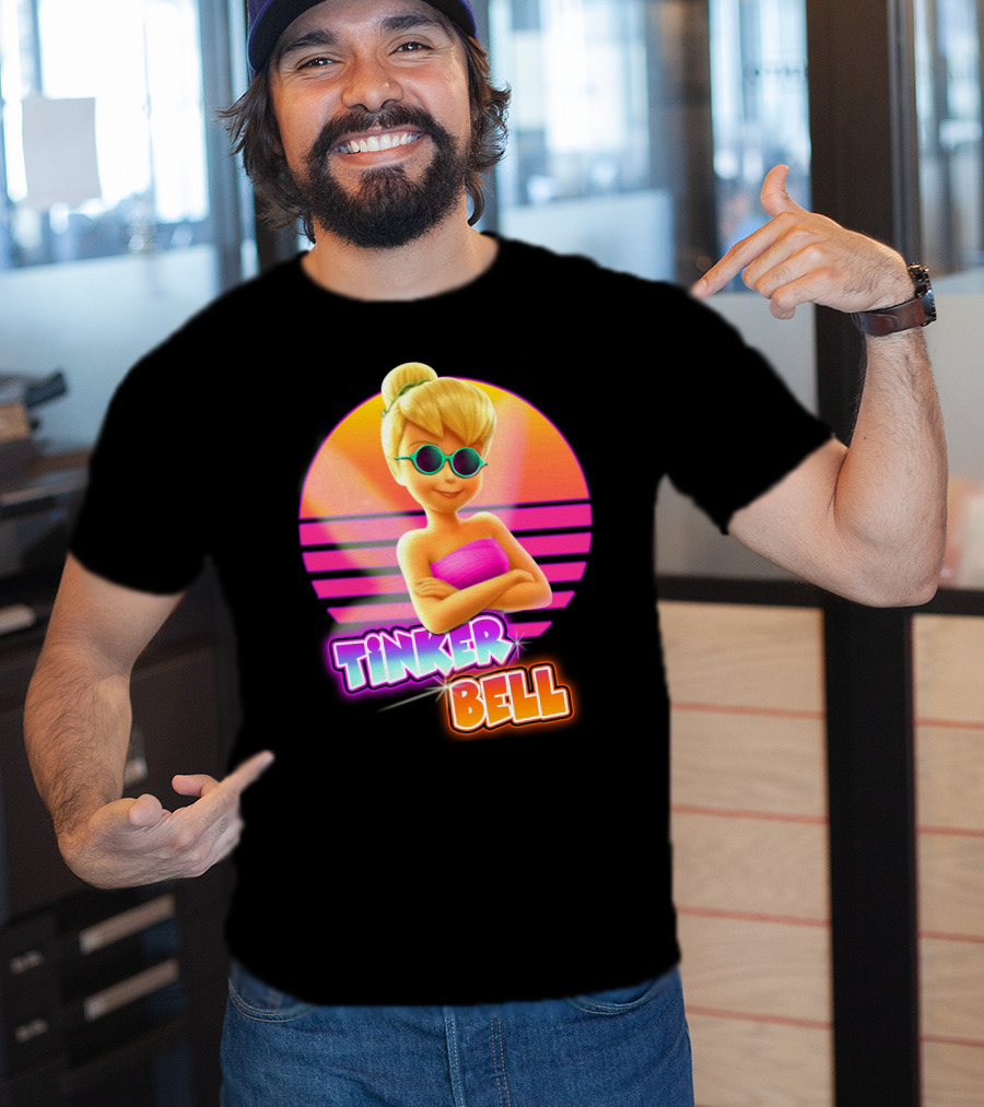 Tinker Bell 80S Retro Sunset Style T-Shirt