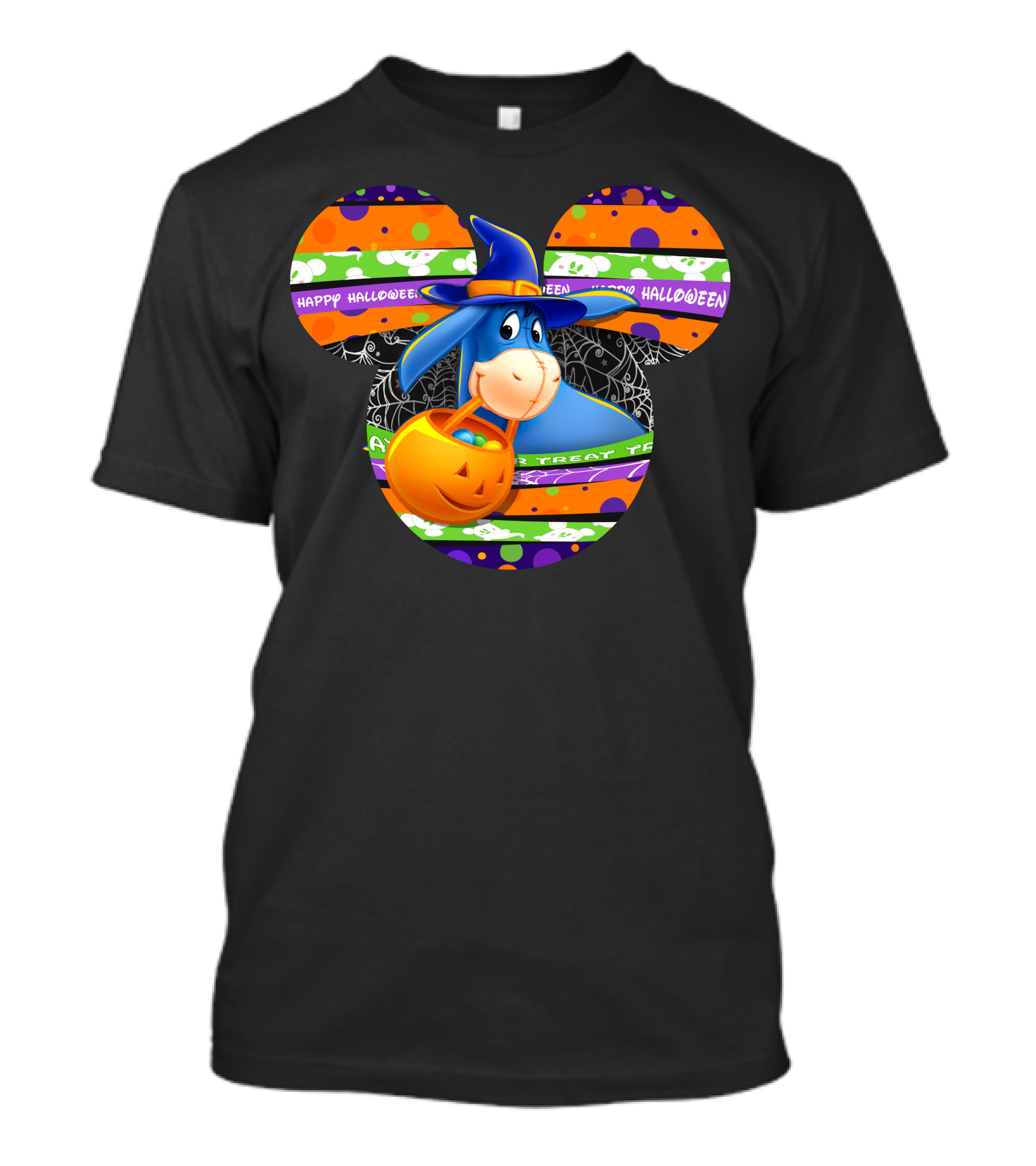 Eeyore Halloween Mickey Mouse Pumpkin Treat Happy Halloween T-Shirt