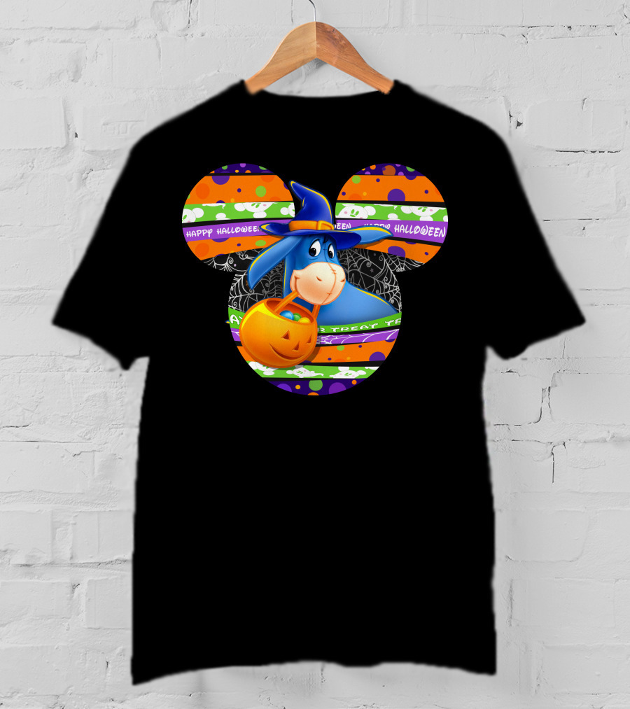 Eeyore Halloween Mickey Mouse Pumpkin Treat Happy Halloween T-Shirt