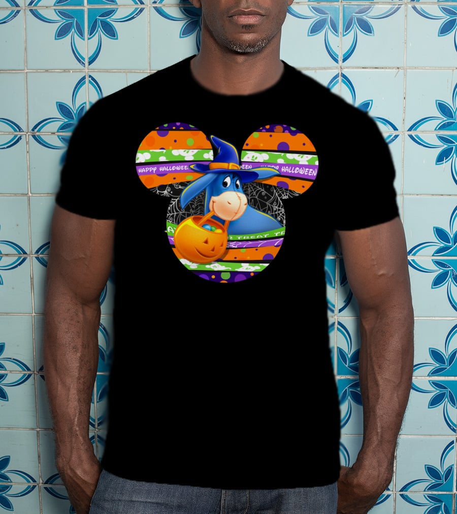 Eeyore Halloween Mickey Mouse Pumpkin Treat Happy Halloween T-Shirt
