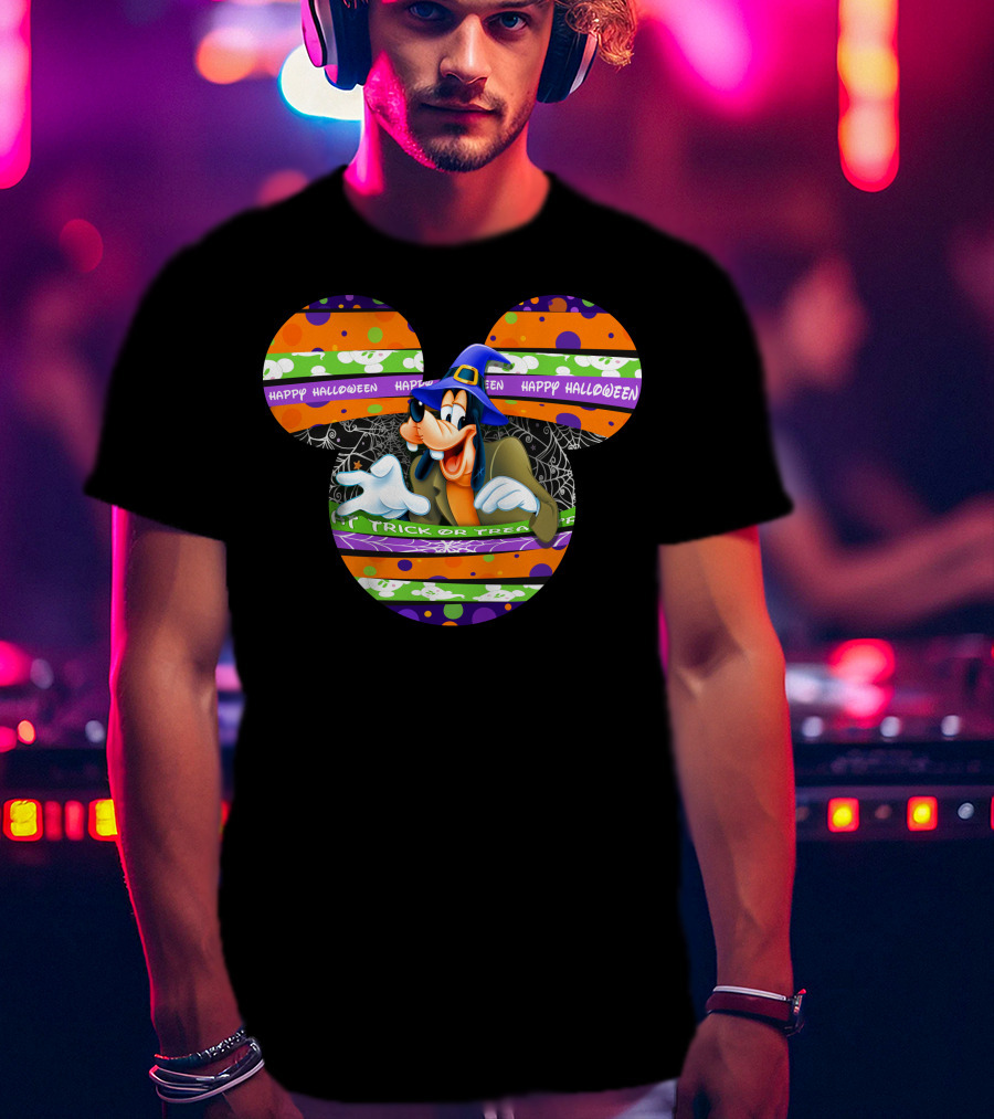 Goofy Happy Halloween Trick Or Treat Mickey Hat T-Shirt