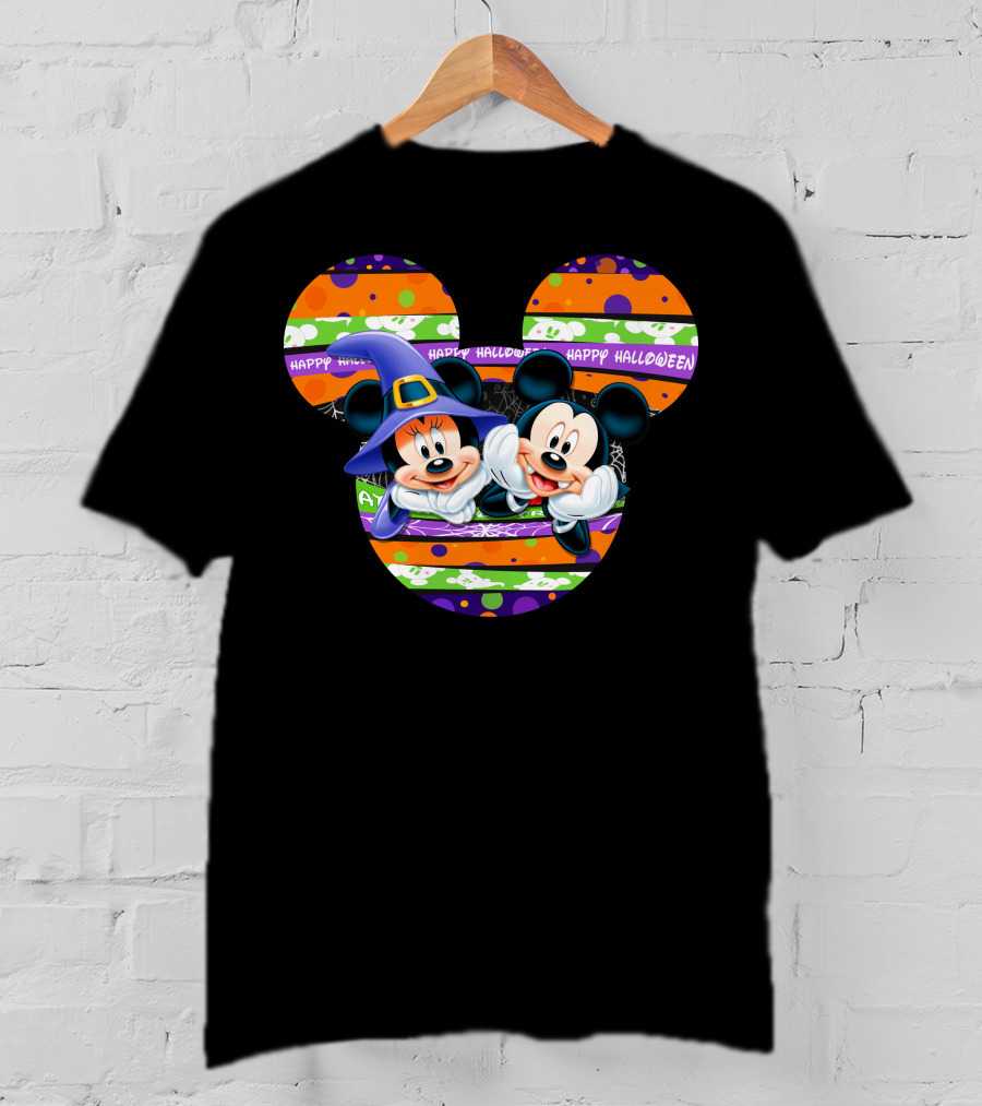 Mickey And Minnie Happy Halloween Halloween Pumpkin T-Shirt