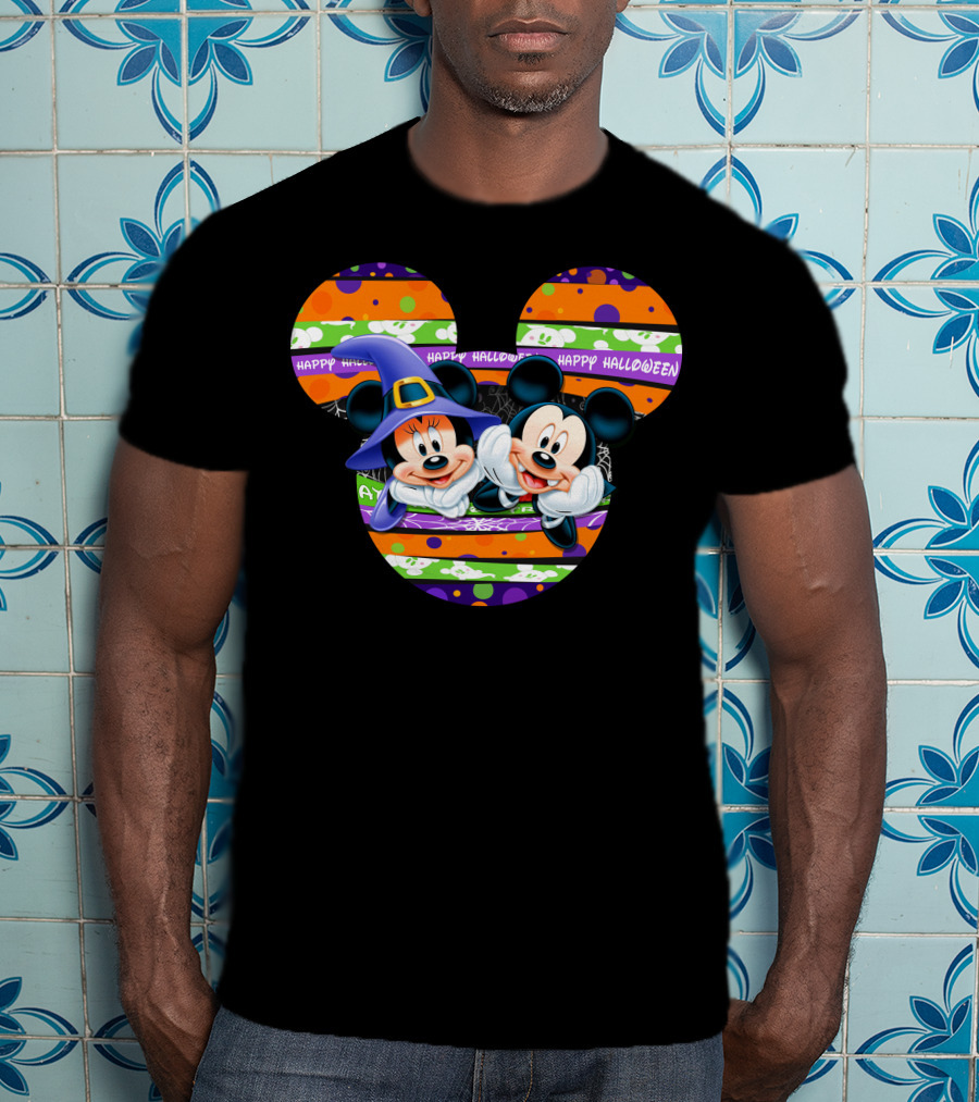 Mickey And Minnie Happy Halloween Halloween Pumpkin T-Shirt