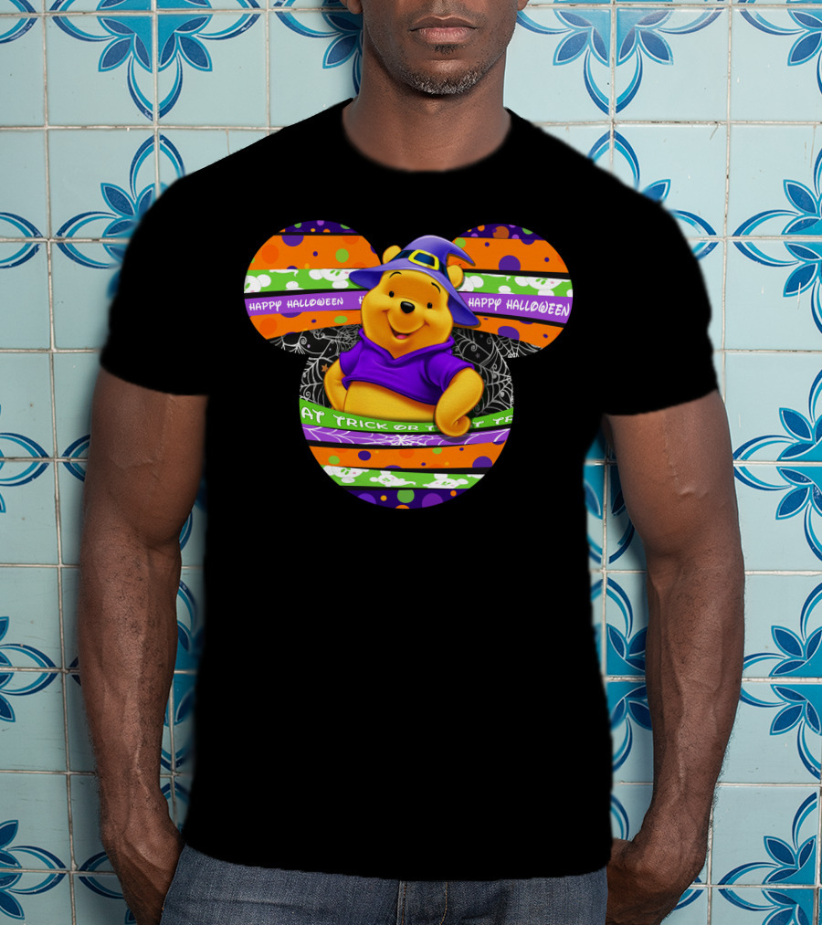 Winnie The Pooh Halloween Trick Or Treat Happy Halloween Mickey Ears T-Shirt