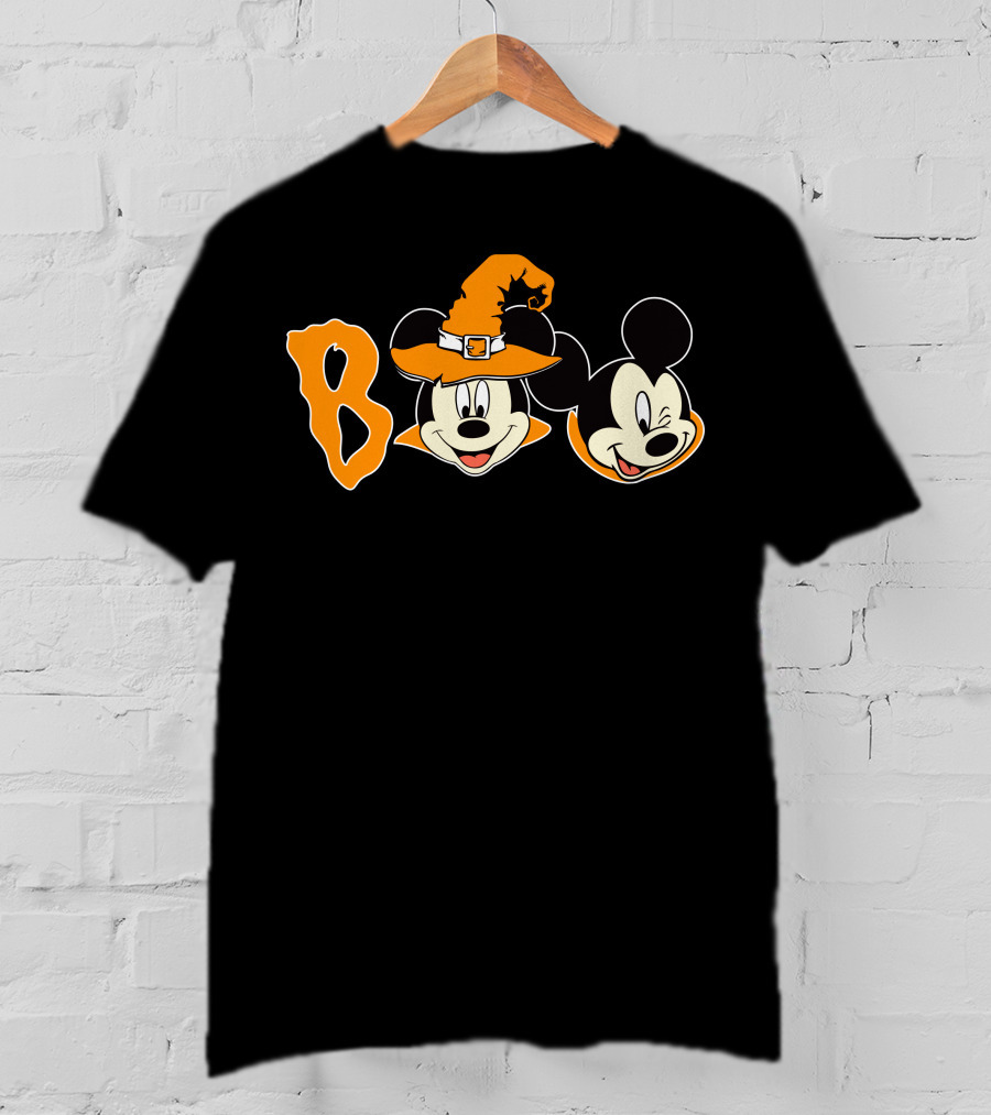 Boo Halloween Mickey Mouse Witch Hat T-Shirt