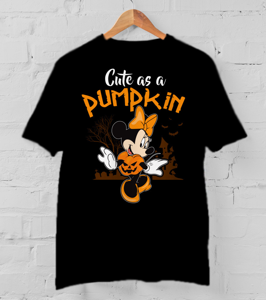 Cute As A Pumpkin Halloween 12 Minnie Mouse T-Shirt