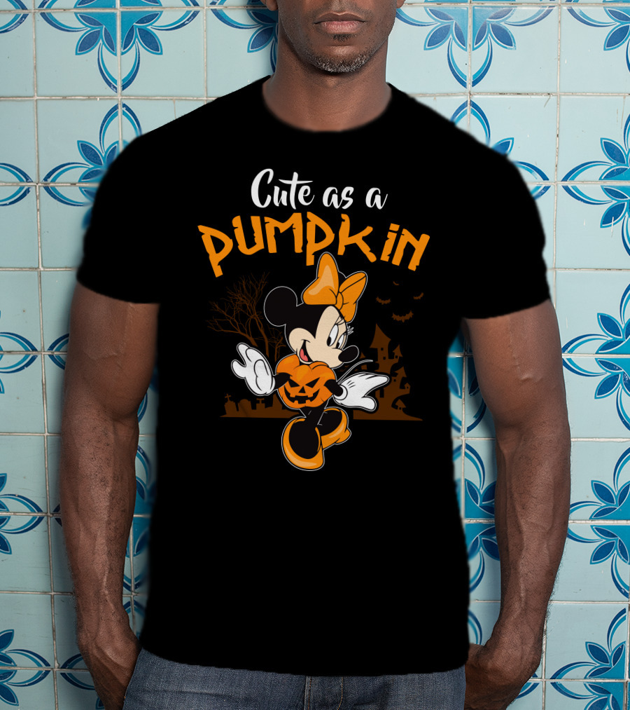 Cute As A Pumpkin Halloween 12 Minnie Mouse T-Shirt
