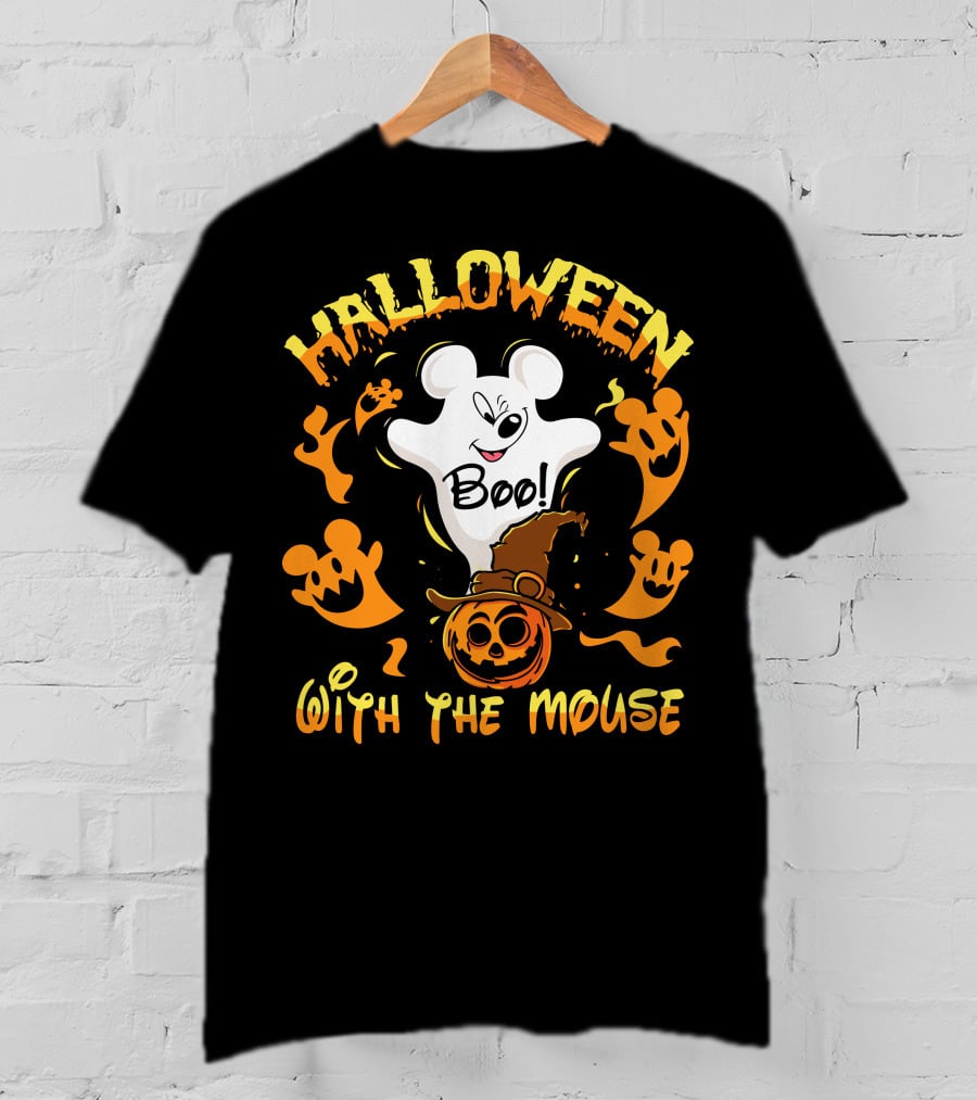 Halloween 21 Boo With The Mouse Ghost And Pumpkin Party T-Shirt