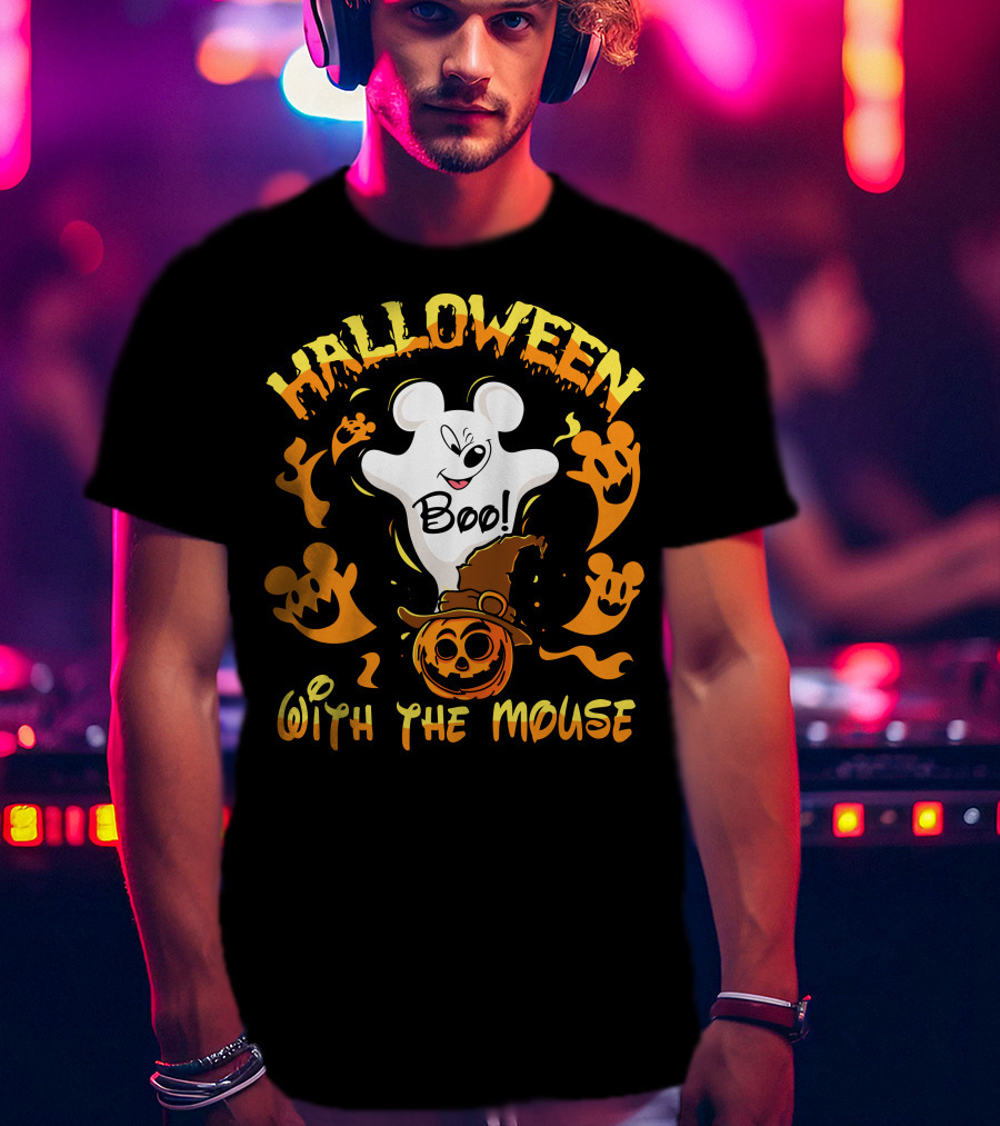 Halloween 21 Boo With The Mouse Ghost And Pumpkin Party T-Shirt