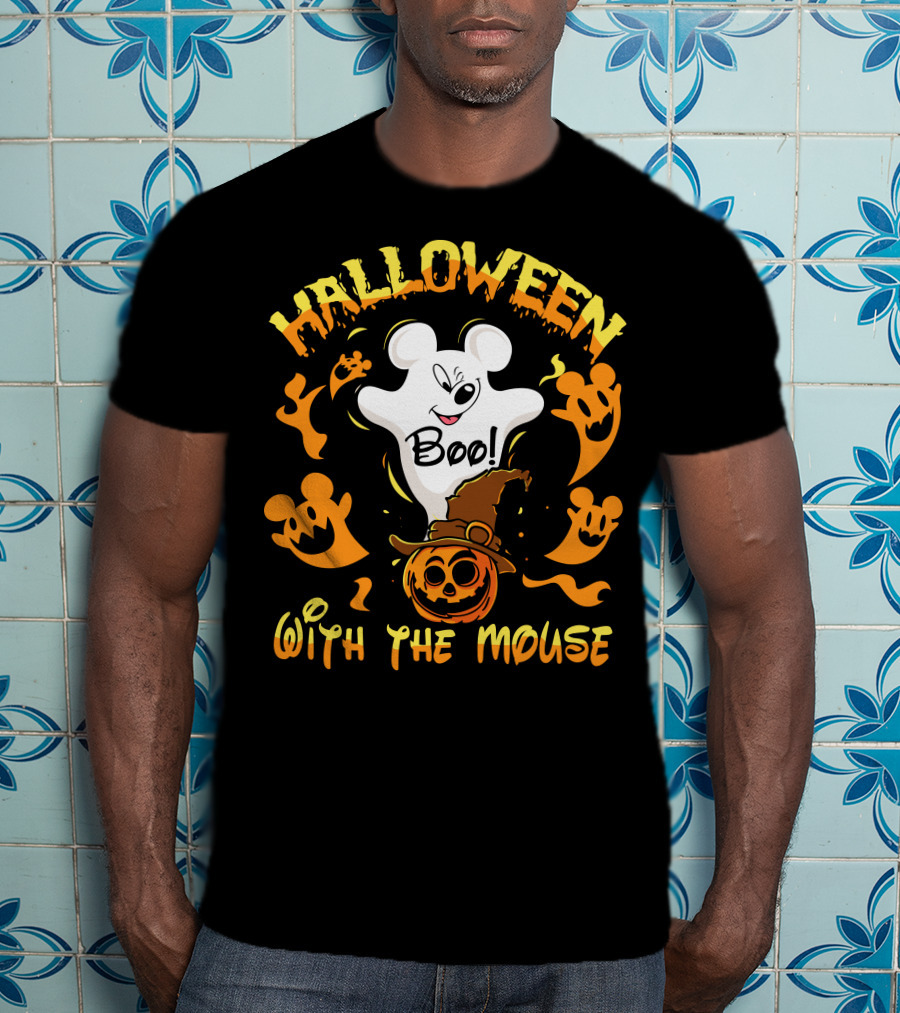 Halloween 21 Boo With The Mouse Ghost And Pumpkin Party T-Shirt