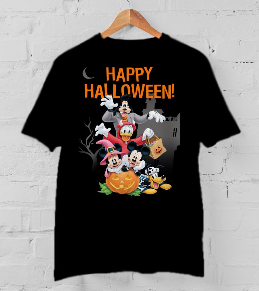 Happy Halloween 28 Mickey Donald Goofy Minnie Pluto T-Shirt