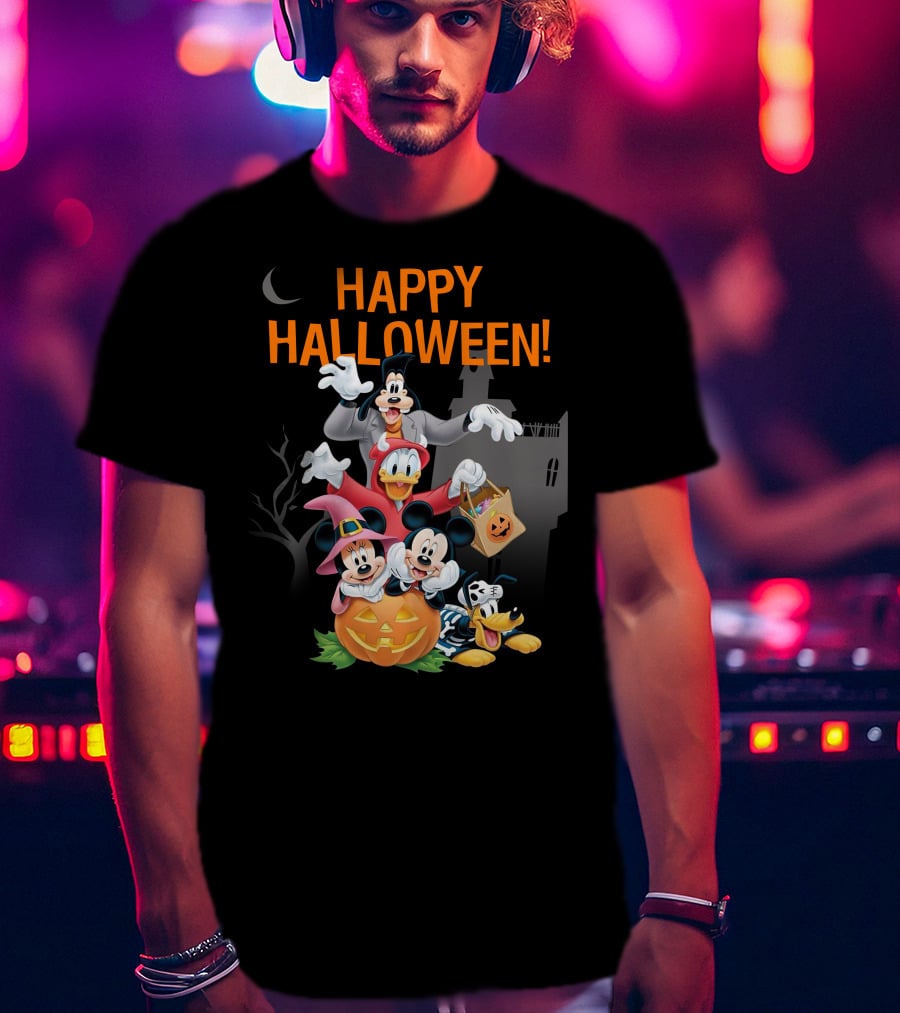 Happy Halloween 28 Mickey Donald Goofy Minnie Pluto T-Shirt