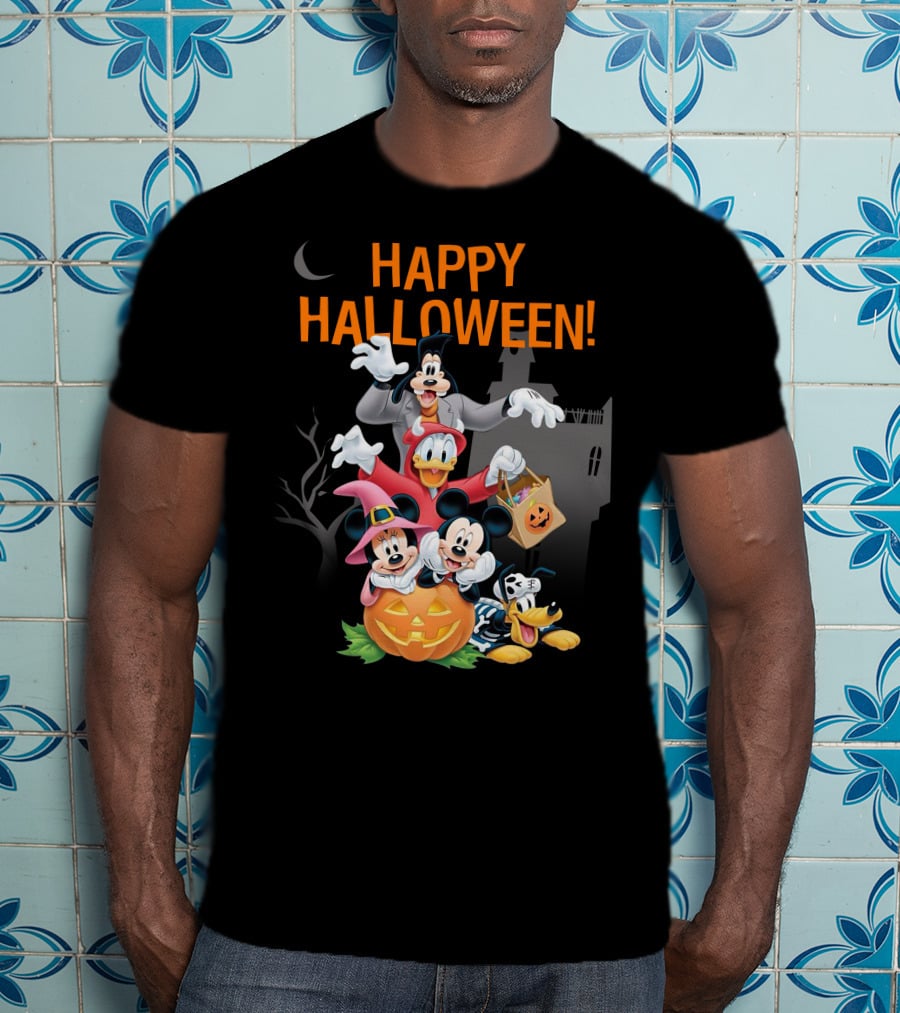 Happy Halloween 28 Mickey Donald Goofy Minnie Pluto T-Shirt