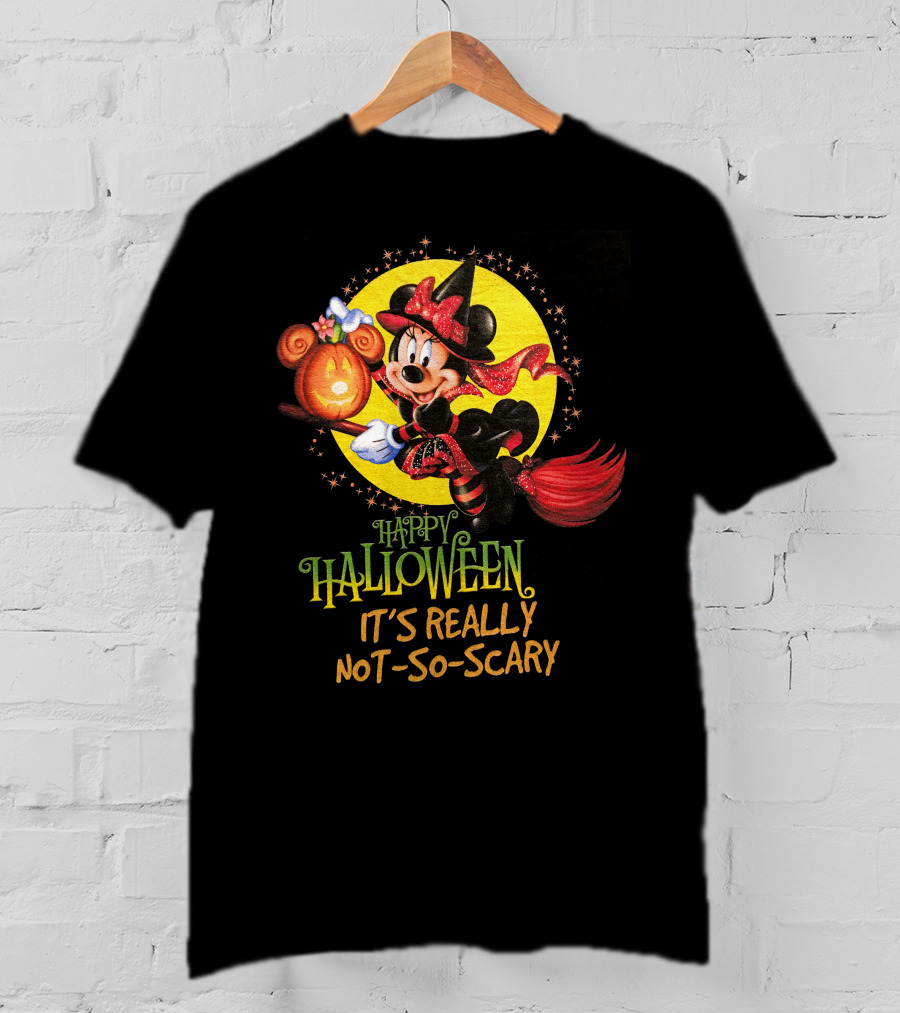 Happy Halloween It's Really Not-So-Scary Minnie Mouse Broomstick Potion Mickey Pumpkin T-Shirt
