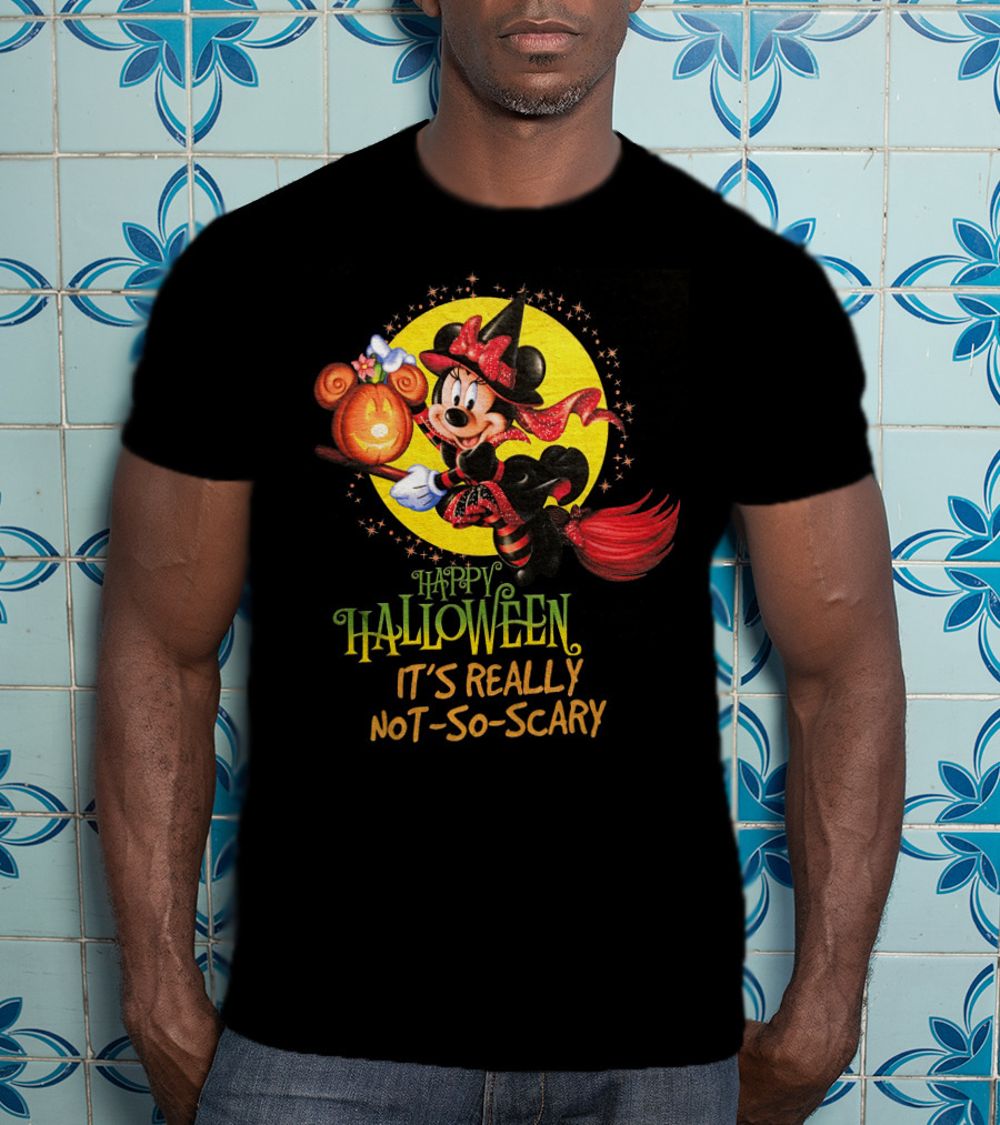 Happy Halloween It's Really Not-So-Scary Minnie Mouse Broomstick Potion Mickey Pumpkin T-Shirt