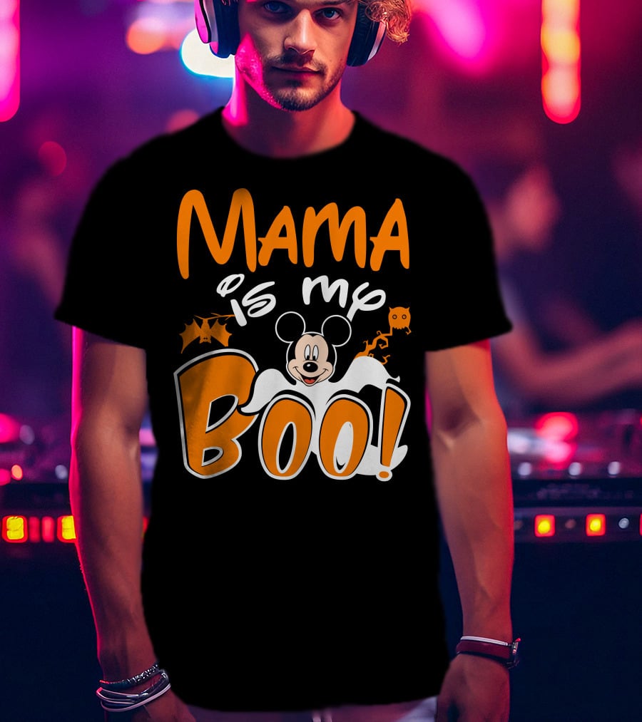 Mama Is My Boo Halloween Mickey Mouse Ghost T-Shirt