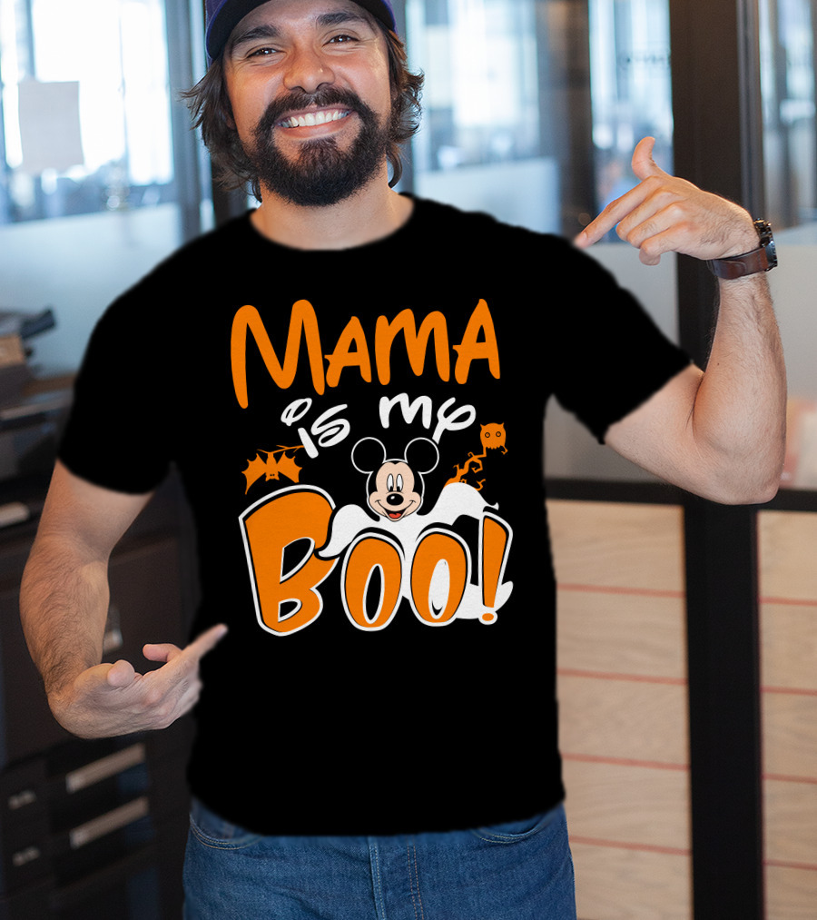 Mama Is My Boo Halloween Mickey Mouse Ghost T-Shirt