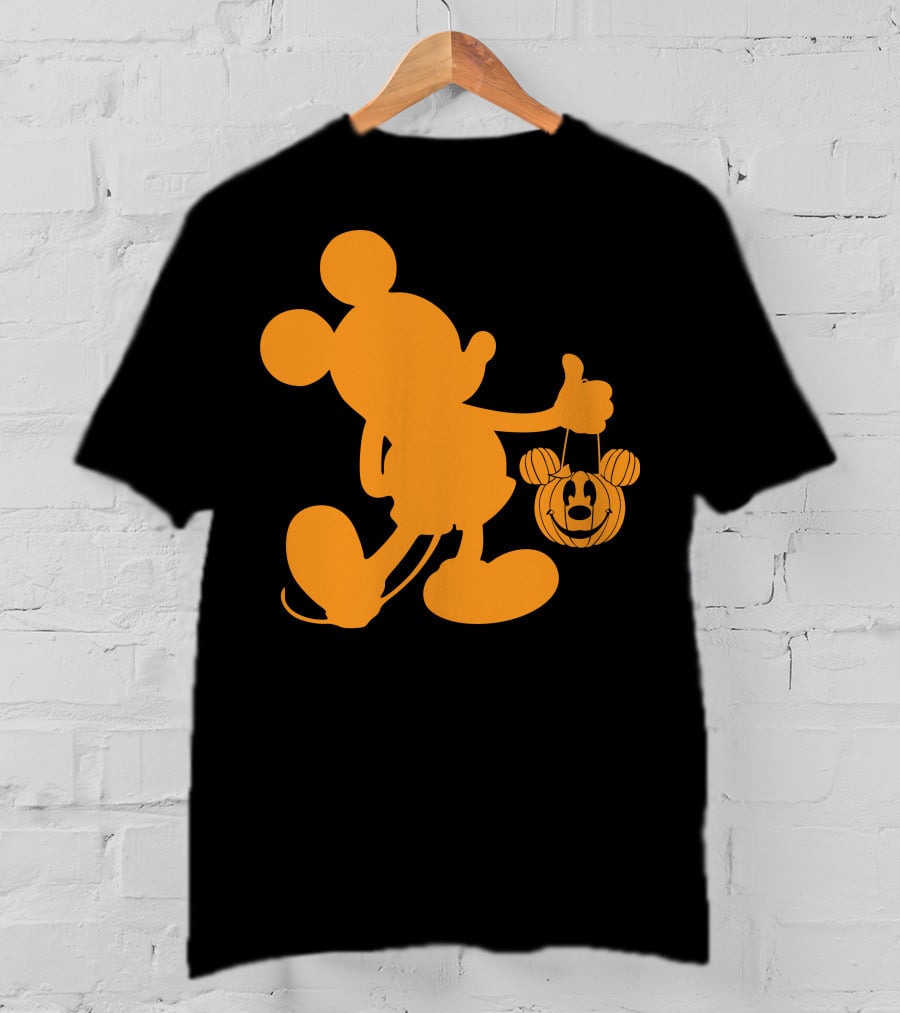 Mickey Mouse Halloween Pumpkin Silhouette T-Shirt