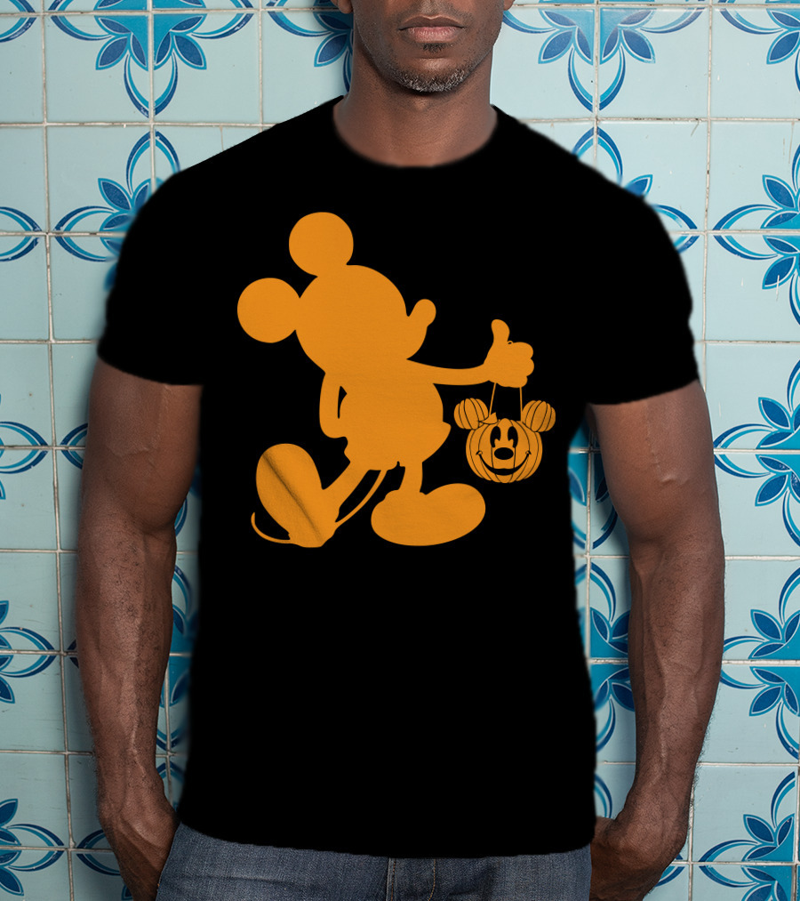 Mickey Mouse Halloween Pumpkin Silhouette T-Shirt