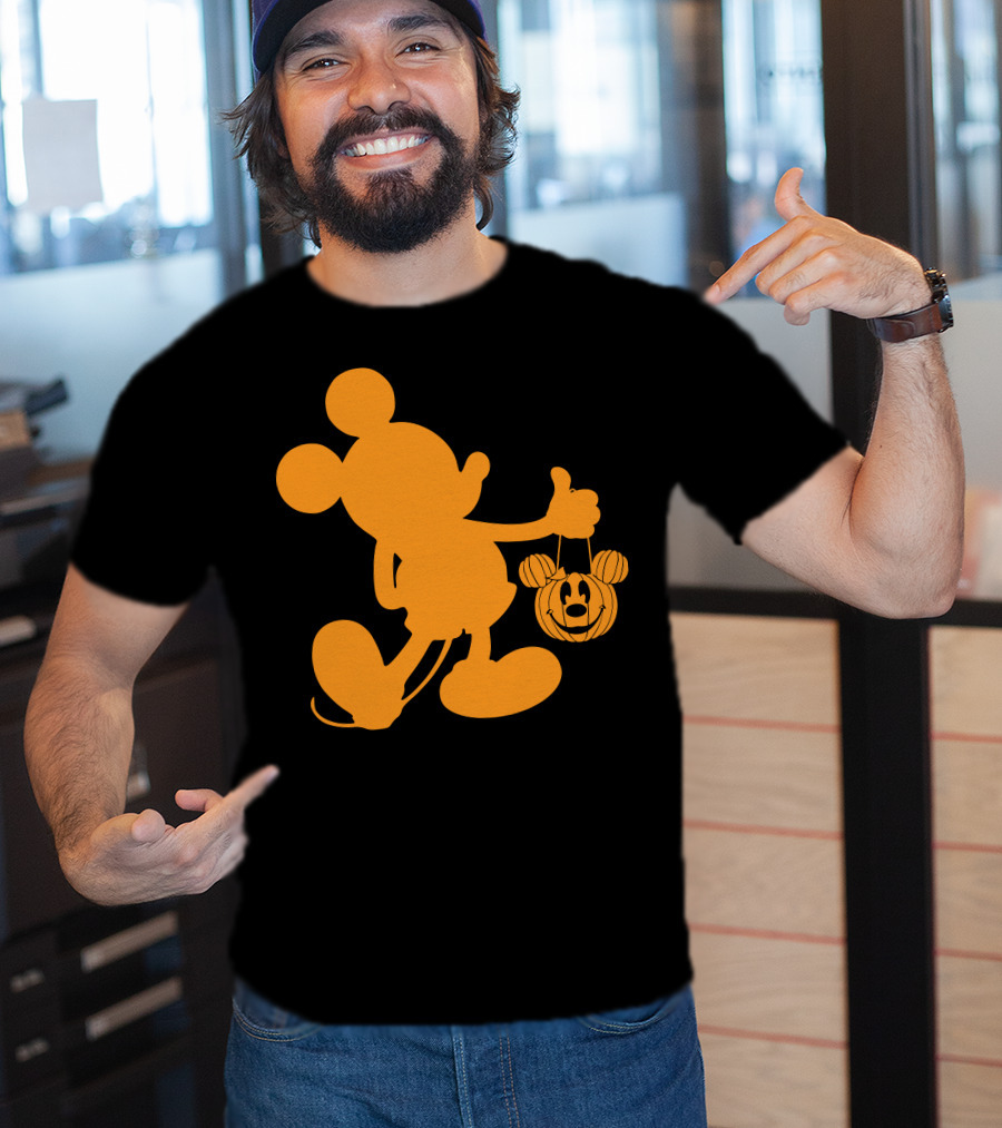 Mickey Mouse Halloween Pumpkin Silhouette T-Shirt
