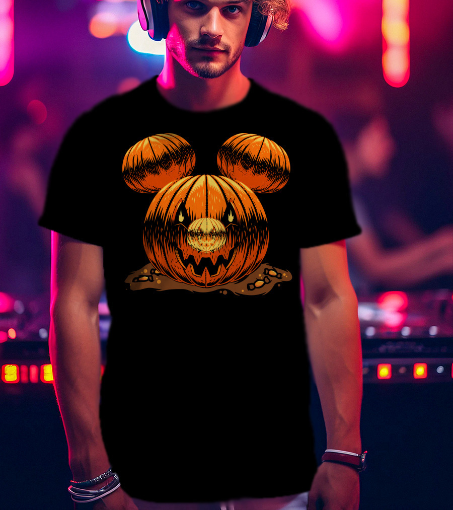 Halloween 76 Pumpkin Mouse Ears Jack-O'-Lantern T-Shirt