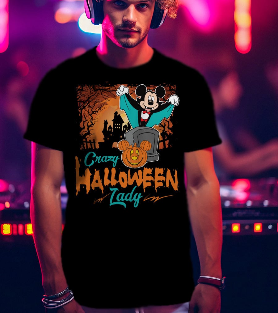 Crazy Halloween Lady T-Shirt