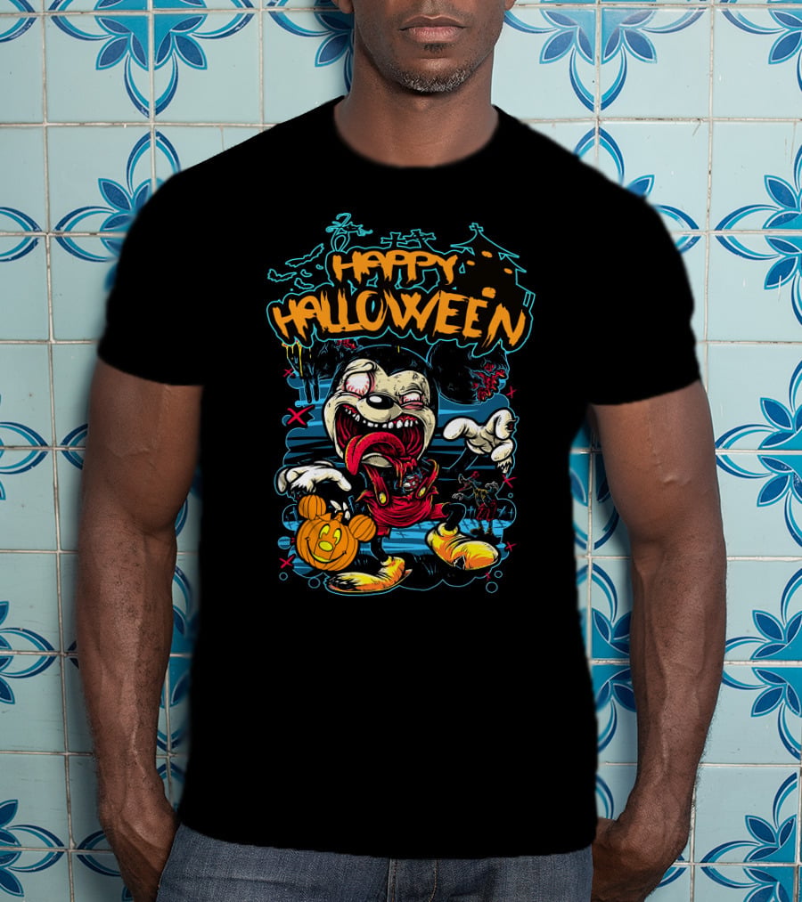 Happy Halloween Spooky Cartoon Pumpkin Party T-Shirt