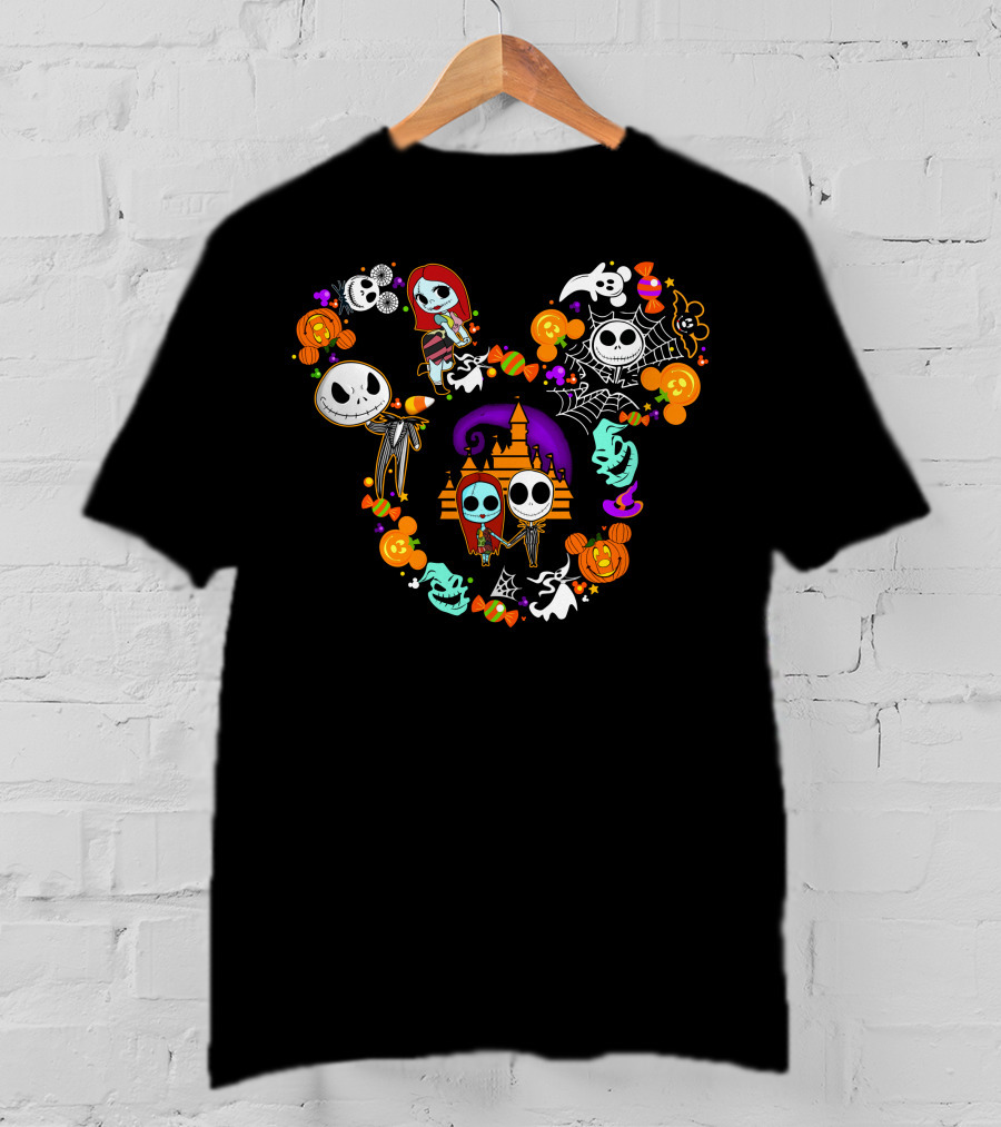 The Nightmare Before Christmas Disney Mickey Mouse Halloween Characters T-Shirt