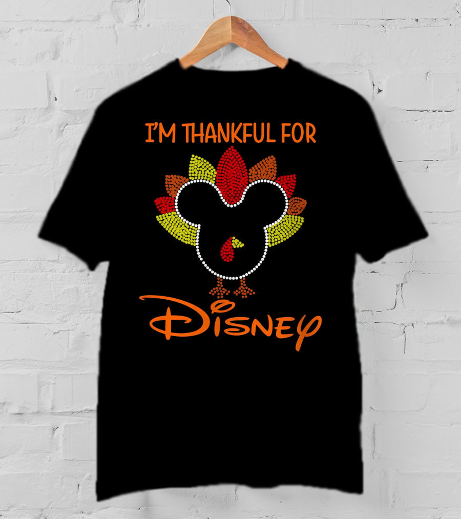 I'm Thankful For Disney Thanksgiving Turkey Mickey T-Shirt
