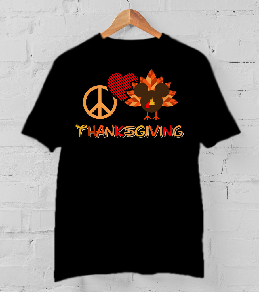 Thanksgiving Peace Love Turkey 28 T-Shirt