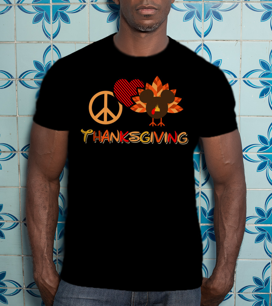 Thanksgiving Peace Love Turkey 28 T-Shirt