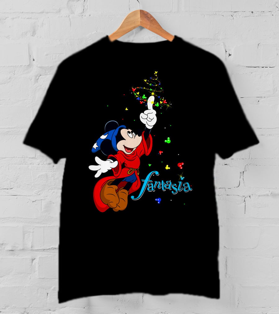 Fantasia Merry Christmas 110 Disney Mickey Mouse Sorcerer Iconic Classic T-Shirt