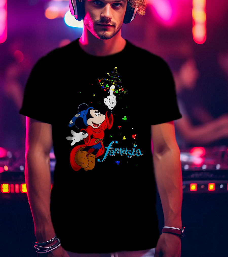 Fantasia Merry Christmas 110 Disney Mickey Mouse Sorcerer Iconic Classic T-Shirt