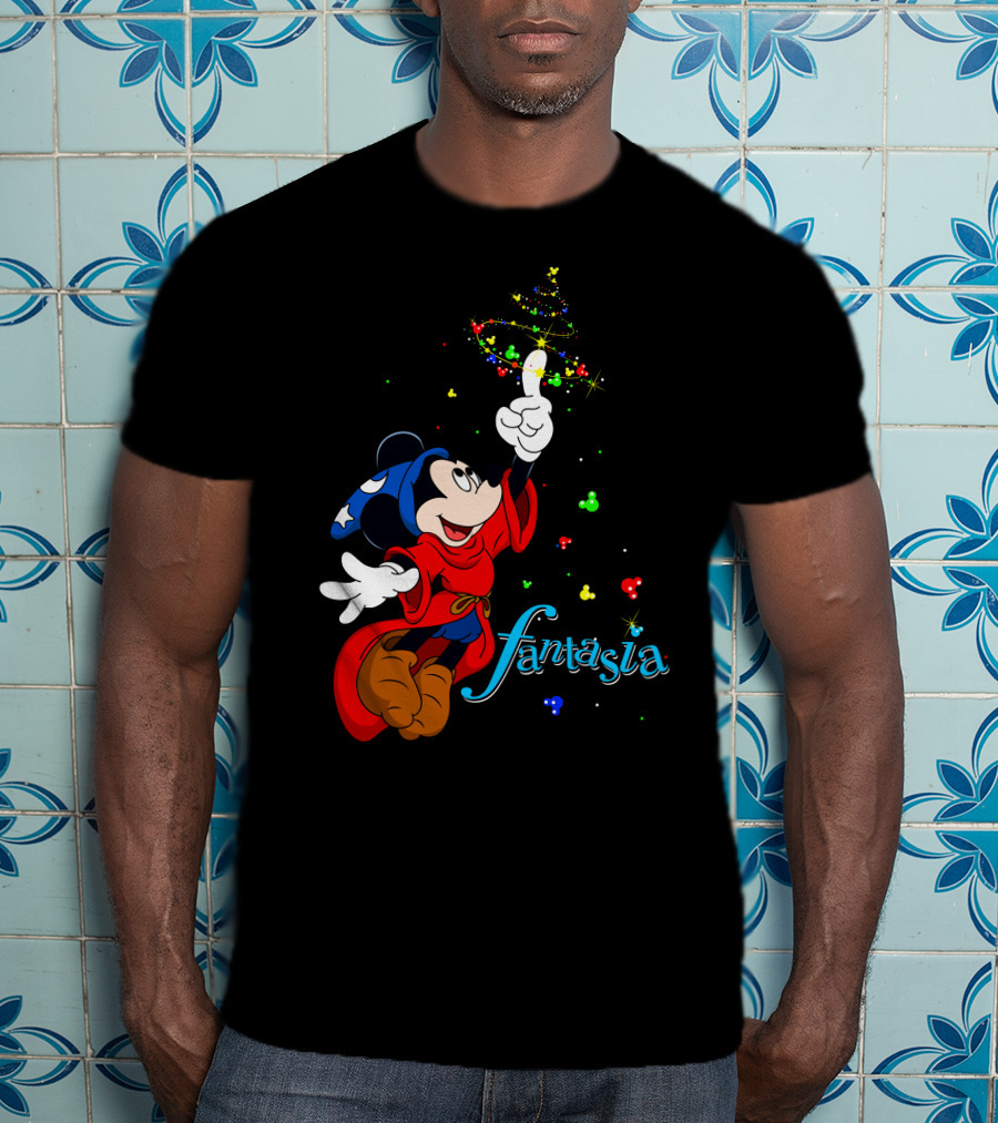 Fantasia Merry Christmas 110 Disney Mickey Mouse Sorcerer Iconic Classic T-Shirt