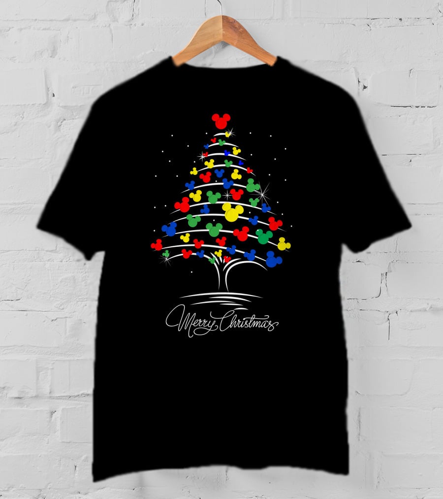 Merry Christmas Mickey Mouse Tree T-Shirt