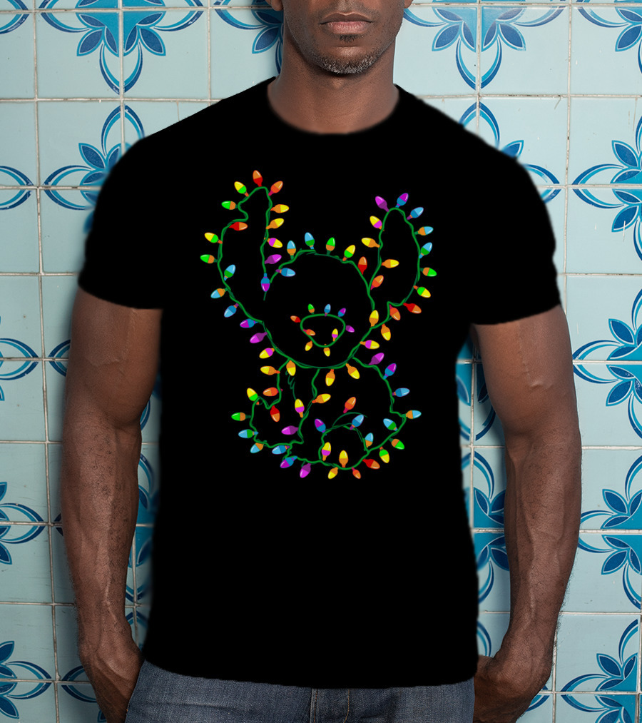 Merry Christmas Festive Lights Ornament T-Shirt
