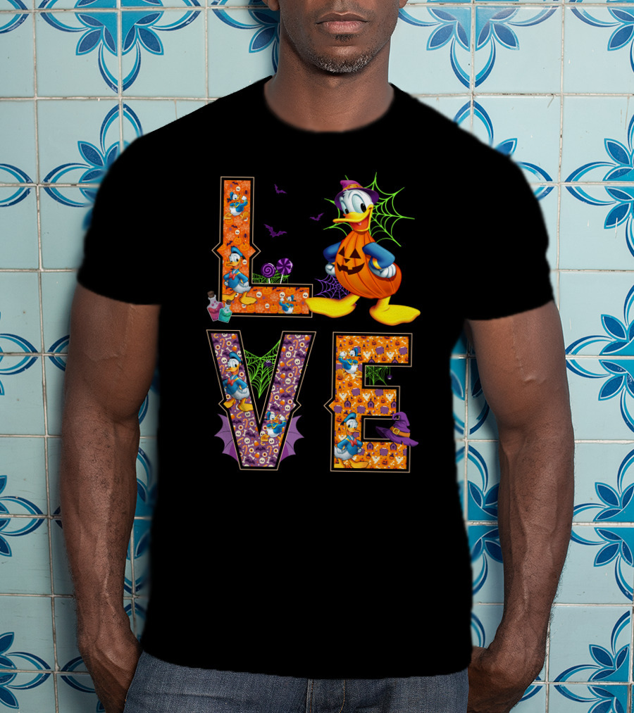 Love Halloween Donald Duck Pumpkin Costume T-Shirt