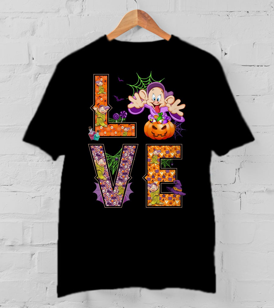 Love Halloween Dopey Pumpkin Spiderwebs T-Shirt