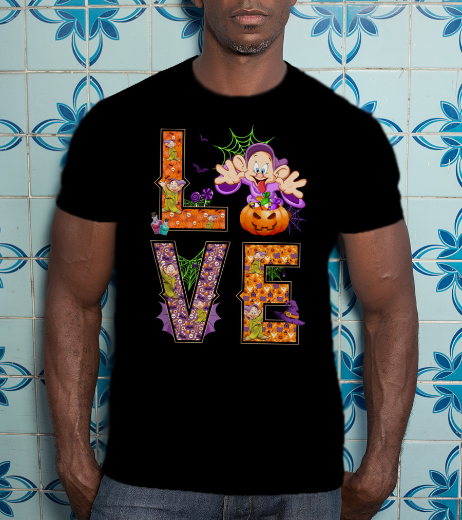 Love Halloween Dopey Pumpkin Spiderwebs T-Shirt