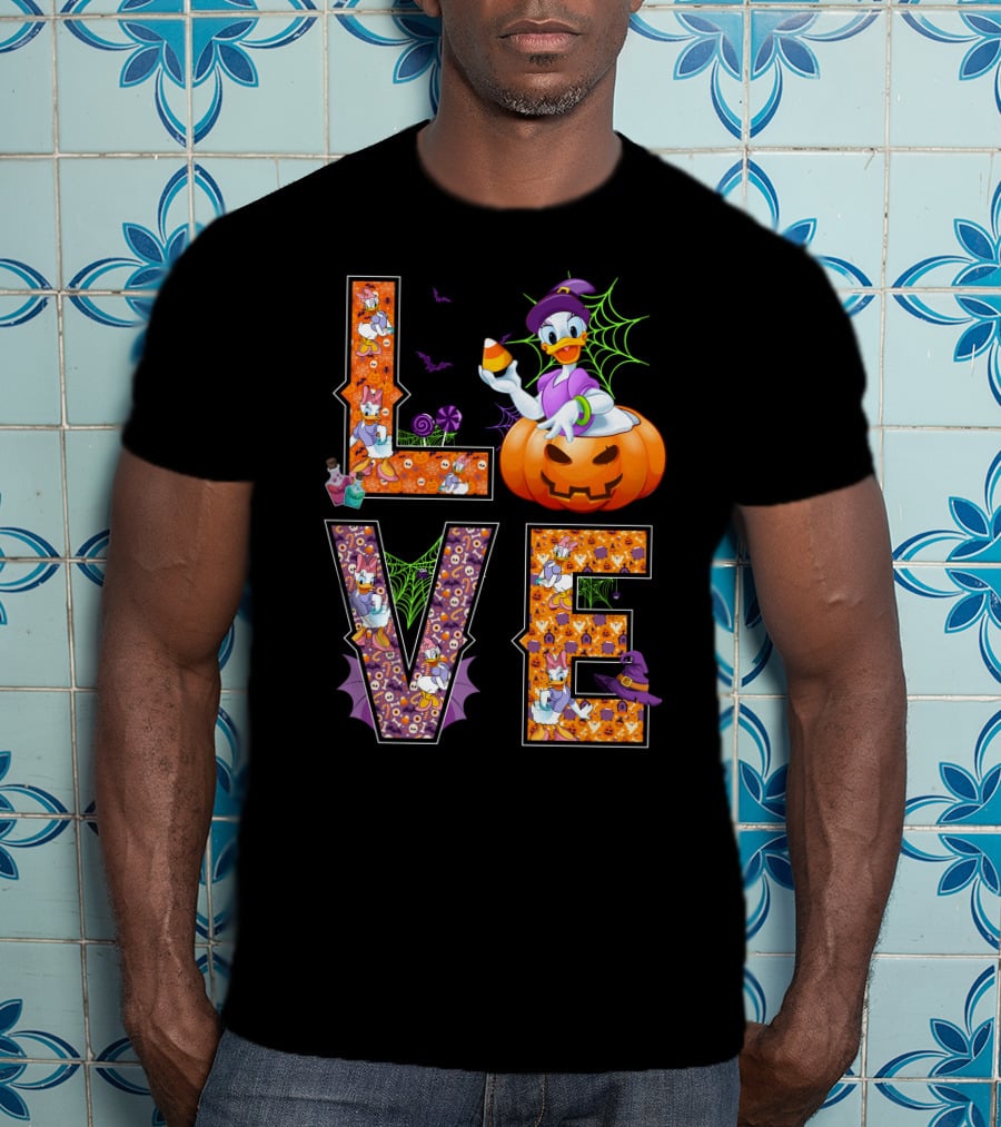 Love Daisy Duck Halloween Pumpkin Candy Corn Disney T-Shirt