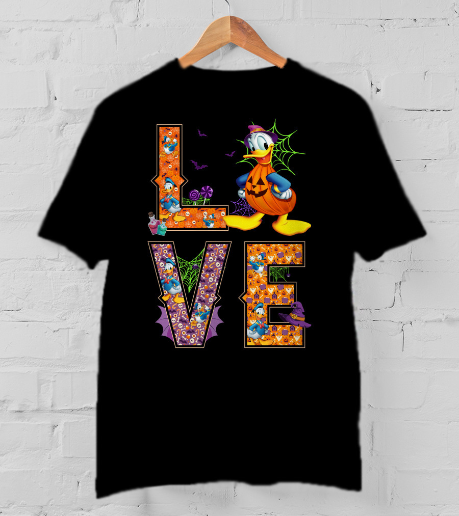 Donald Love Halloween Pumpkin Theme T-Shirt